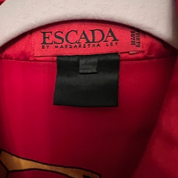 Escada all silk multicolor button up shoe blouse in perfect condition 10-12 - Picture 2 of 5